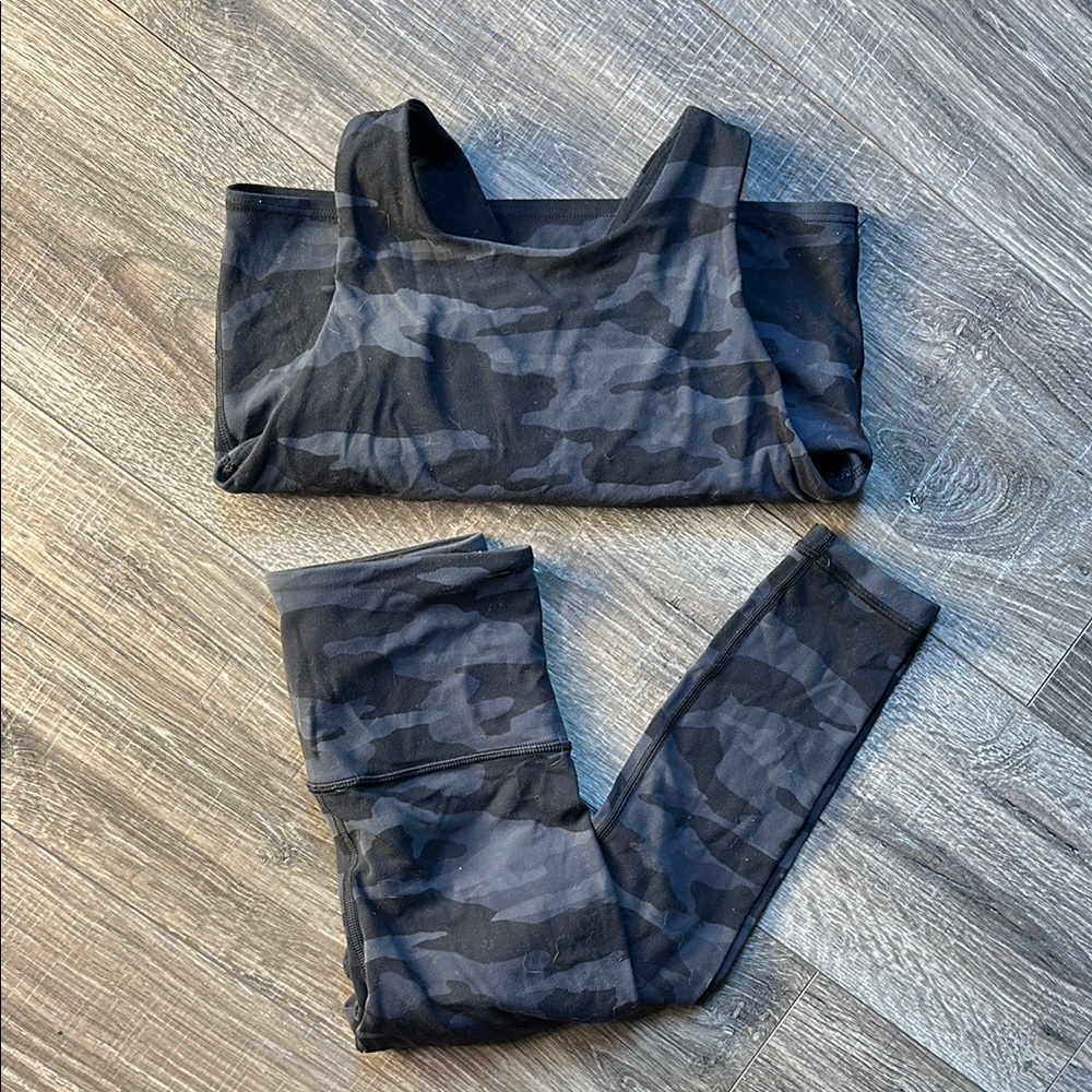 Black and Gray Camo Sports Bra
